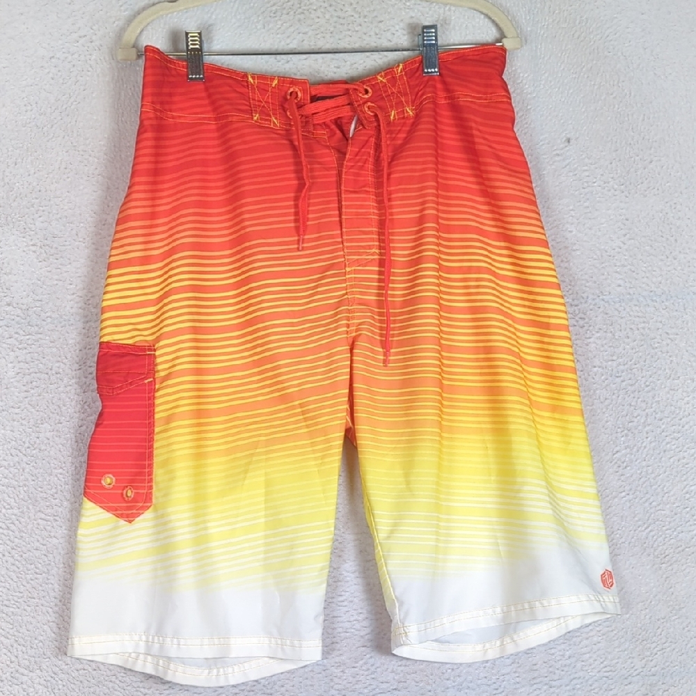 BKE Sport‎ Men's Vibrant Red Athletic Fit Board Shorts Size 34